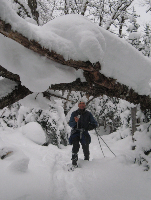 Zoom in Juris snowshoeing Dec 08 2011