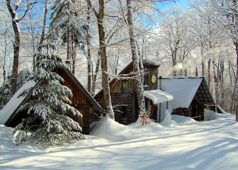 Zoom in The Village buried in snow